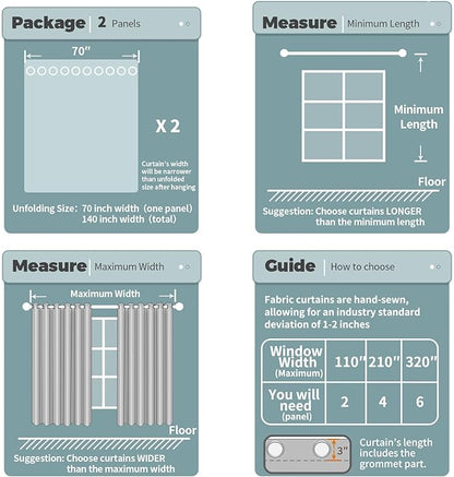BGment Blackout Curtains - Grommet Thermal Insulated Room Darkening Bedroom and Living Room Curtains, Set of 2 Panels (70 x 84 Inch, Champagne)