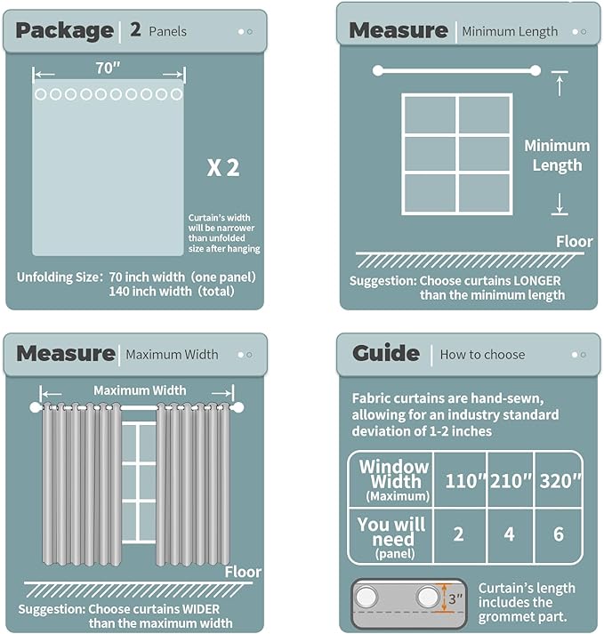 BGment Blackout Curtains - Grommet Thermal Insulated Room Darkening Bedroom and Living Room Curtains, Set of 2 Panels (70 x 84 Inch, Frosty Green)