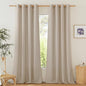 NICETOWN Thick Taupe Linen Curtains 90 inch Length 2 Panels Set, Grommet Semi Sheer Window Treatments Privacy Added with Light Filtering Drapes for Bedroom/Living Room, W55 x L90, 2 Panels