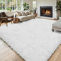 Area Rugs 10x14 Living Room, Shaggy Carpet Soft Plush Furry Bedside Rug Large Area Rugs for Bedroom Kids Girls Boys Home Decor Anti Slip(10 x 14, White)