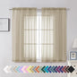 Aiyufeng Taupe Sheer Curtains 54 Inches Long 2 Panels Set, Semi Transparent Voile Rod Pocket Sheer Window Drapes for Bedroom Bed Canopy Living Room Dining Wedding Party Backdrop, 42W x 54L inch