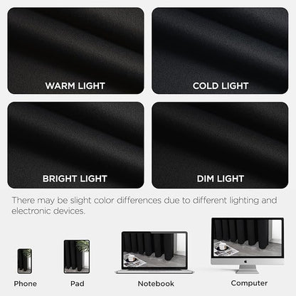 Joydeco Blackout Door Curtain for Doorway Privacy 84 Inches Long, Grommet Closet Curtain for Open Closet, Room Divider for Bedroom Living Room (Black, 52Wx84L, 1 Panel)