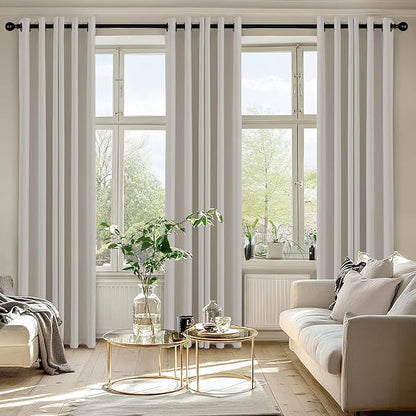 MIULEE Natural Blackout Curtains for Bedroom Living Room 84 Inches Long 2 Panels, Thermal Insulated Room Darkening Drapes Solid Grommet Noise Reduction Light Blocking Window Treatments 40x84 inch