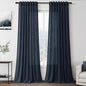 Nanspring Vintage Blue Linen Curtains 102 Inches Long Rod Pocket Back Tab Drapes 2 Panels Set for Living Room Light Filtering Semi Sheer Vintage Blue Curtain 102 Length for Patio Door Bedroom 52x102