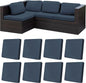 8Pcs Stretch Patio Cushion Covers,Outdoor Couch Covers Replacement,Outdoor Couch & Sofa Slipcovers,for Patio Furniture Cushion Covers,Washable Reusable Furniture Protector (Grey Blue,Cover Only)