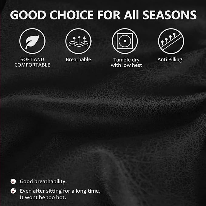Leather Look Couch Cushion Covers Sofa Seat Slipcovers Sets Couches Furniture Protector for Sectional Armchair Loveseat Pets Kids Stretch Spandex Fabric (2 T-Cushion Loveseat, Black)