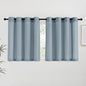 NICETOWN Stone Blue Linen Kitchen Curtains 36 inch Length, Decorative Thick Flax Small Window Treatments Privacy Assured with Light Filtering for Bedroom/Bathroom, W55 x L36, 2 Panels