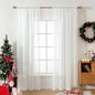MIULEE 2 Panels Solid Color Sheer Window Curtains Elegant Window Voile Panels/Drapes/Treatment for Bedroom Living Room (54 X 102 Inches Ivory)