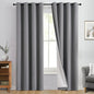 Yakamok 100% Blackout Curtain Panels 96 inches Cold and Light Blocking Drapes for Nursery, 2 Thick Layers Thermal Insulated Draperies (2 Pieces, 50 Wide Each Panel, Grey Front with White Backing)