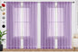 SpaceDresser Lavender Sheer Curtains 4 Panels Rod Pocket Semi-Sheer Curtain 45 Inches Long Light Filtering Voile Window Drapes for Bedroom Living Room Kitchen, Each 52W x 45L