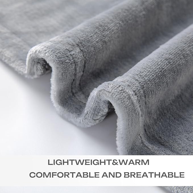 JIAHANNHA Fleece Blanket King Size Grey 108 by 90 Inches Throw Blankets for Bed Sofa Couch 280GSM,Super Soft Cozy and Luxury Bed Blanket for All Season