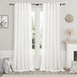 Ivory Linen Curtains 90 Inches Long for Living Room Back Tab Rod Pocket Semi Sheer Light Filtering Neutral Solid Drapes Modern Rustic Farmhouse Decor Curtains for Dining Room 2 Panels Set 40x90