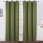 LEMOMO Blackout Curtains 38 x 84 inch/Olive Green Curtains Set of 2 Panels/Thermal Insulated Room Darkening Bedroom Curtains