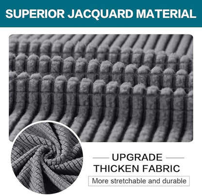Turquoize 3 Piece Sofa Covers for 2 Cushion Couch Sofa Slipcover Soft Couch Cover for Dogs-Washable Sofa Furniture Covers with 2 Individual Cushion Covers, Thick Jacquard Fabric (Loveseat, Gray)