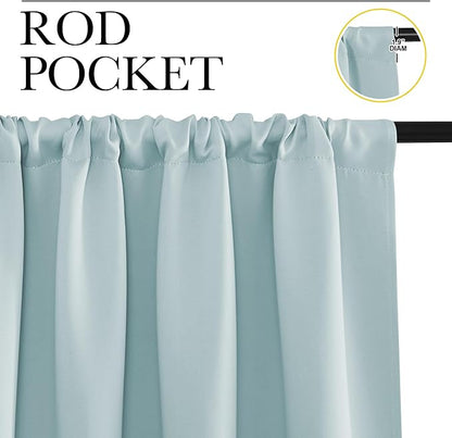 NICETOWN 2 Panels Blackout Curtains, Rod Pocket Thermal Insulated Curtains for Bedroom, Room Darkning Shading Blinds Modern Home Decoration for Living Room, Home Office, W42 x L63 in, Aqua Green