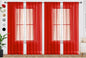 SpaceDresser Sheer Red Curtains 4 Panels Rod Pocket Semi-Sheer Curtain 72 Inches Long Light Filtering Voile Window Drapes for Bedroom Living Room Kitchen, Each 52W x 72L