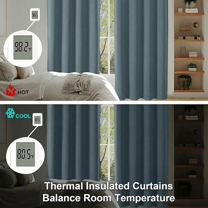Simplebrand Ava Dark Green Short 36 Inches Blackout Curtain 2 Panels Set, Half Window Rod Pocket Privacy Curtain Tiers for Kitchen, Curtains Blackout for Bathroom Shades, W40 x L36 Inch, Dark Green