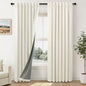 Cream Linen Blackout Curtains by Size 70 Inches Wide x 63 Inch Length Extra Wide Black Out Curtains for 72 Inches Width Bedroom Living Room Darkening Light Blocking Thermal Ivory Off White Drape 70x63