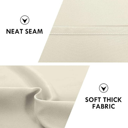DWCN Blackout Curtains for Bedroom – Rod Pocket Thermal Insulated Noise Reducing Noise Reducing Drapes for Living Room, W 42 x L 54 Inch, 2 Panels, Light Beige