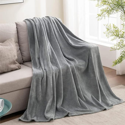 BEDELITE Fleece Blanket Twin Size Grey Throw Blanket for Couch & Bed, Luxury Plush Cozy Fuzzy Blanket 60x80 inches, Super Soft Warm Lightweight Throw Blanket for Travel Camping