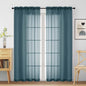 Dusty Blue Sheer Curtains for Window 72 inches Long 2 Panels Set, Soft Airy Modern Light Filtering Sheer Curtains for Living Room Bedroom, Dual Rod Pocket Solid Window Drapes, 2x42Wx72L inches