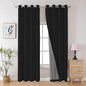 Joydeco Blackout Curtains 108 Inches Long, Black Extra Long Black Out Curtains for Living Room Bedroom, Grommet Total Room Darkening Drapes Grommets Solid Drapes for Bedroom Windows