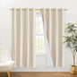 NICETOWN 100% Absolutely Blackout Linen Curtains with Thermal Insulated White Liner, 52" Wide, 2 Panels, 72 inches Long Drapes, Grommet Retro Beige Linen Curtains Vertical Drapes Privacy for Bedroom