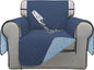 ISSUNTEX Double Protection 100% Waterproof Chair Sofa Cover for Living Room, Reversible Furniture Protector for Dogs, Pets, Kids (Chair, Dark Blue/Light Blue)