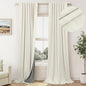 Custom 105 Inch Curtains for Nursery Cute Extra Long 100 Percent Blackout Kids Curtains Cream 2 Panel Burg Faux Linen Light Sun Blocking Dark Out Heavy Duty Fabric Thick Aesthetic Baby Room Darkening