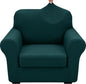 XINEAGE 2026 New 2 Piece Chair Cover with Arms Super Stretch Chair Slipcover for Living Room Pet Dog Universal Slip Cover Anti Slip Armchair Furniture Protector (Blackish Green), 31"-46"(1 Cushion)