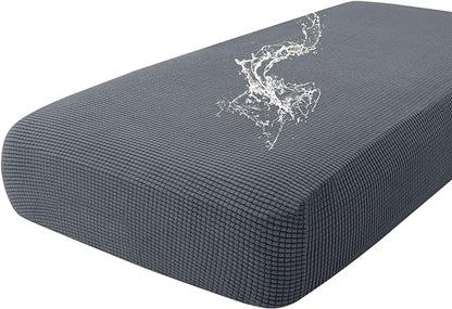 hyha Waterproof Couch Cushion Covers for Pets, Non Slip Sofa Seat Cover for Dogs Washable, Soft Thick Stretch Jacquard Fabric, Sofa Slipcovers with Elastic Bottom (1 Piece for Large, Grey)