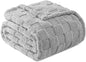Exclusivo Mezcla Fleece Throw Blanket for Couch,Super Soft and Warm Lightweight Checkered Pattern Blankets for All Seasons, 50x60 Inches, Light Grey