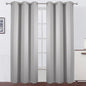 LEMOMO Blackout Curtains 42 x 95 inch/Light Grey Curtains Set of 2 Panels/Thermal Insulated Room Darkening Bedroom Curtains