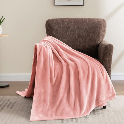 BEDELITE Fleece Blanket Pink Throw Blankets for Couch & Bed, Luxury Plush Cozy Fuzzy Blanket 50" x 60", Super Soft Warm Lightweight Throw Blanket for Travel Camping