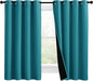 NICETOWN 100% Blackout Curtains 57 inches Long, Double-Deck Completely Blackout Window Treatment Thermal Insulated Lined Drapes for Small Window (Peacock Teal, 1 Pair, 55 inches Width Each Panel)