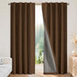 Joydeco Linen Blackout Curtains for Bedroom - 100% Light Blocking 1 Panels, Cappuccino Drapes 100" W x 108" L, Thermal Insulated Room Darkening Curtains for Living Room, Rod Pocket & Back Tabs