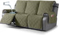 TAOCOCO 100% Waterproof Recliner Sofa Cover, Non Slip Split Couch Covers for Reclining Couches with Straps, Washable Reclining Sofa Cover Furniture Protector for Kids Pets(3 Seater, Green)