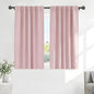 PONY DANCE Kitchen Curtains Short - Thermal Insulated Window Covering Curtain Panels with Rod Pocket/Back Tab Light Block for Bathroom, Wide 42 by Long 45 Inches, Blush Pink, 2 Pieces