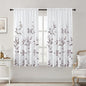 HOMEIDEAS Non-See-Through Dry Rose and White Privacy Sheer Curtains 52 X 63 Inch Length 2 Panels, Leaf Floral Printed Light Filtering Semi Sheer Window Curtains Drapes for Bedroom Living Room