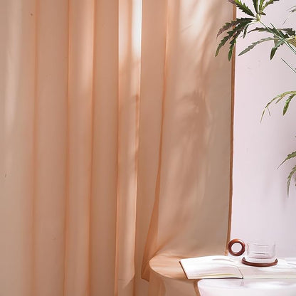 NICETOWN Terracotta Sheer Curtains, Grommet Voile Sheer Window Treatments Airy & Elegant with Light Filtering for Kids Room/Living Room, Set of 2, W54 x L84