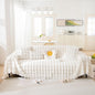 HANDONTIME White Sofa Covers Dog Couch Cover Rabbit Plush L Shaped Couch Covers Faux Fur Sofa Slipcovers for 3 Seat Cushion Couches Shaggy Couch Cover Blanket Washable Thick Soft, 71" X134"