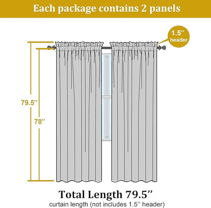 OWENIE Sheer Hot Pink Curtains for Bedroom Living Room 78 Inches Long 2 Panels Set, Soft Solid Light Filtering Sheer Curtain Rod Pocket Clear Drapes for Window Sliding Door, Hot Pink, 42 x 78 Inch