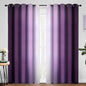 Yakamok Room Darkening Ombre Curtains 84 Inch Length, Purple and Greyish White Thermal Insulated Gradient Color Curtains,Light Blocking Grommet Window Drapes for Bedroom,70 Inch Width,2 Panels