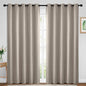 Yakamok Blackout Curtains Room Darkening Thermal Insulated Window Panels,Solid Grommet Top Drapes for Bedroom/Living Room(70Wx84L, Natural, 2 Panels)