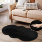 ORINOVA Black Faux Rabbit Washable Fur Area Rugs for Bedroom Small Fluffy 2x4 Fur Rug Chair Cushion Living Room Décor