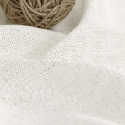 Nanspring Cream Linen Back Tab Curtains 86 Inch Length for Living Room 2 Panel Set Farmhouse Window Semi Sheer Linen Drapes Rustic Pinch Curtain for Bedroom 52X86