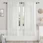 Nanspring Off White Linen Curtains 63 inches Long for Bedroom Back Tab Sheer White Curtains Modern Farmhouse Coastal Decor Cotton Textured Gauze Curtain for Bathroom 2 Panel Set 52x63