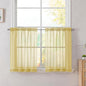Simplebrand Yellow Tier Curtains for Kitchen 24 Inches Long 2 Panel Set, Rod Pocket Cafe Curtain Light Filtering Sheer Short Curtains for Bathroom/Basement Half Window 42 x 24 Inch, 2Pcs