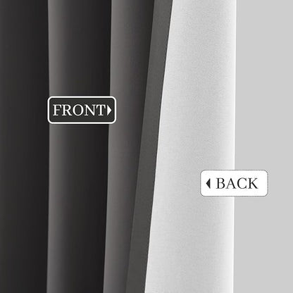 Yakamok Room Darkening 100% Blackout Curtains Grommet Window Treatments with 2 Thick Layers-Charcoal Grey Thermal Insulated Drapes Set of 2 Panels for Bedroom Living Room 52 Inches by 96 Inches Length