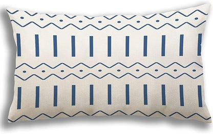 YCOLL Lumbar Pillow Covers 12x20 Set of 4, Modern Sofa Throw Pillow Cover, Decorative Outdoor Linen Fabric Pillow Case for Couch Bed Car, Light Blue